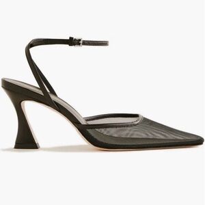 Reformation Natasha Ankle Strap Mesh Pump (Women) Black